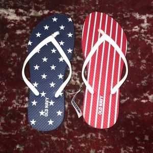 American flag flip flops